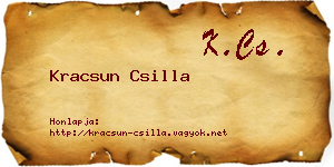Kracsun Csilla névjegykártya